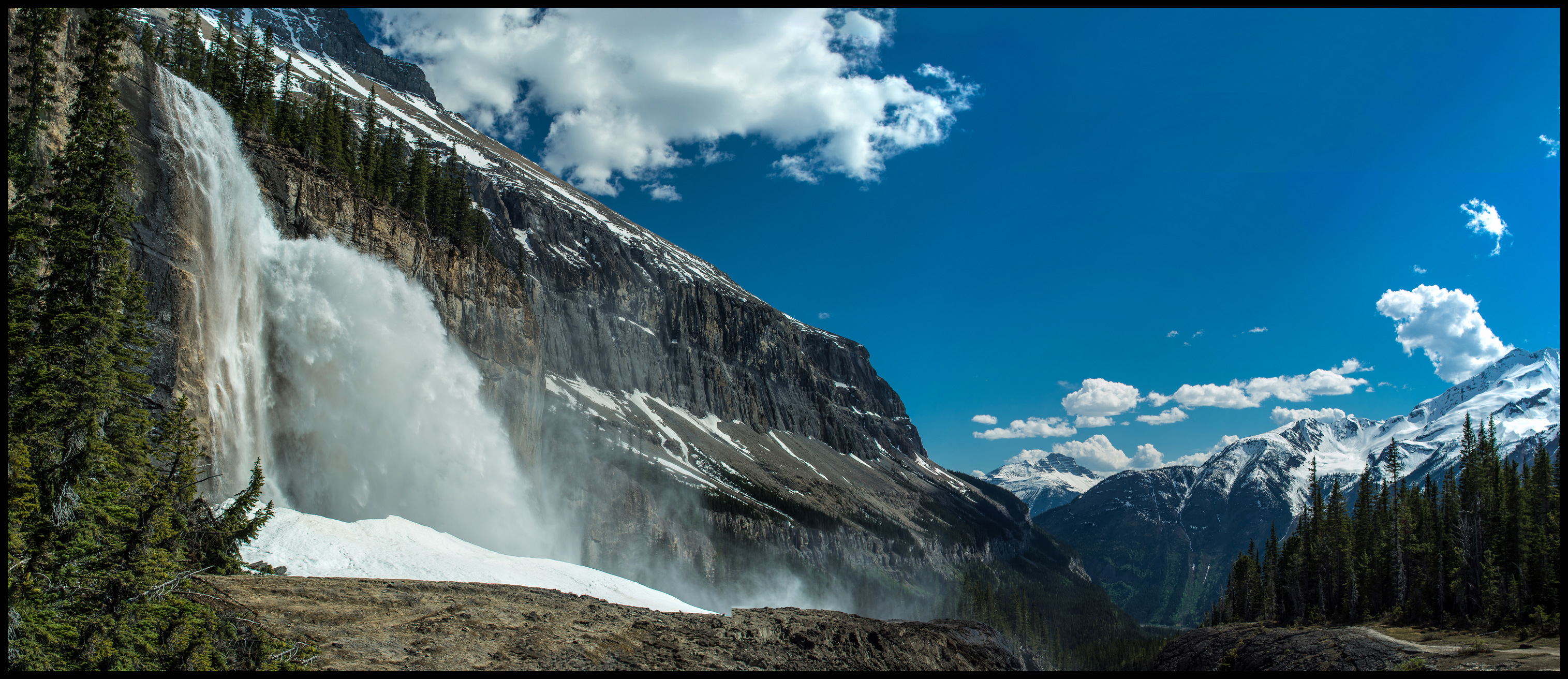 Mighty Emperor Falls on Berg Lake Trail, stitch Panorama Sony A7 / Canon FD Tilt Shift 35 2.8