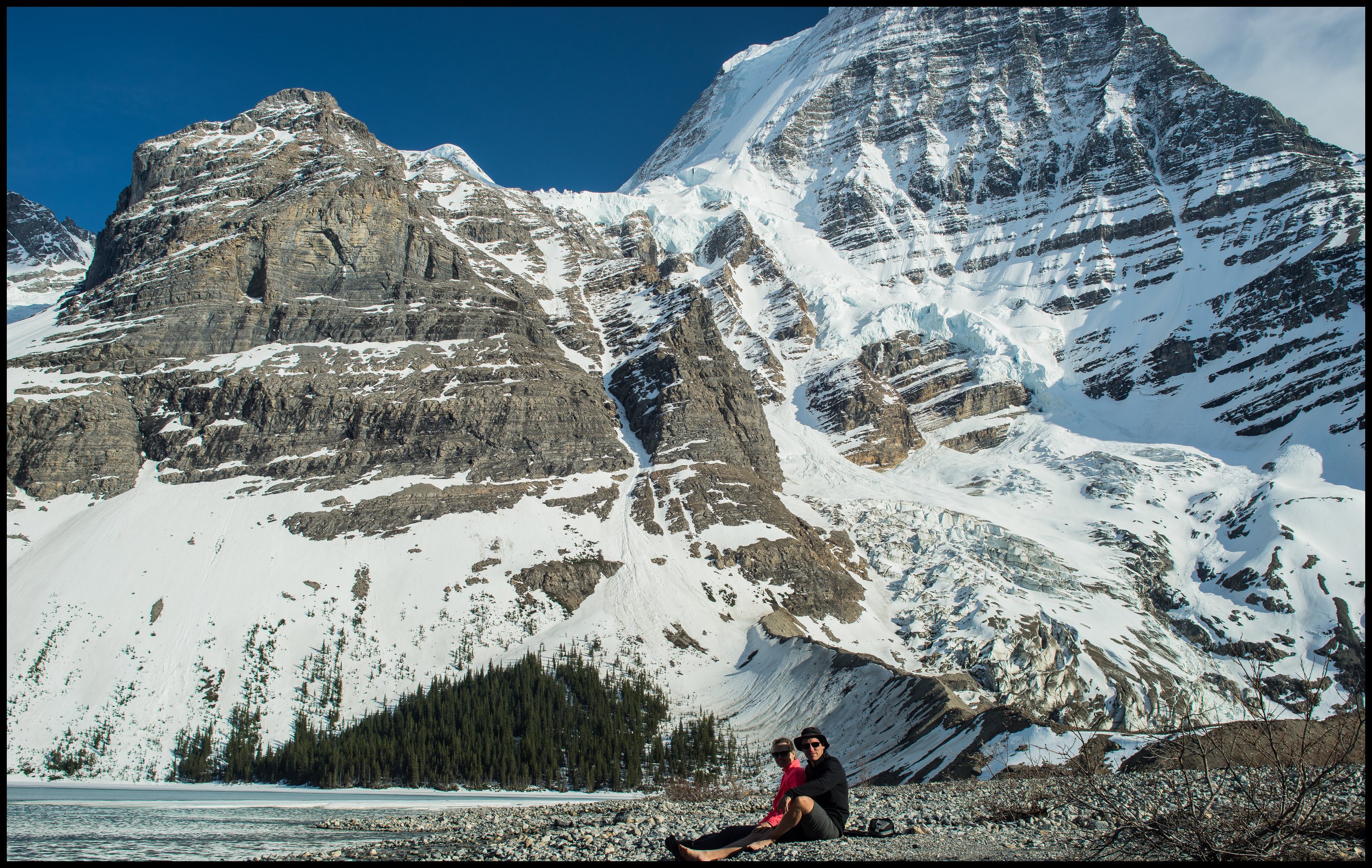 Enjoying our private Berg lake beach at Marmot campsite, Sony A7 / Canon FD Tilt Shift 35 2.8