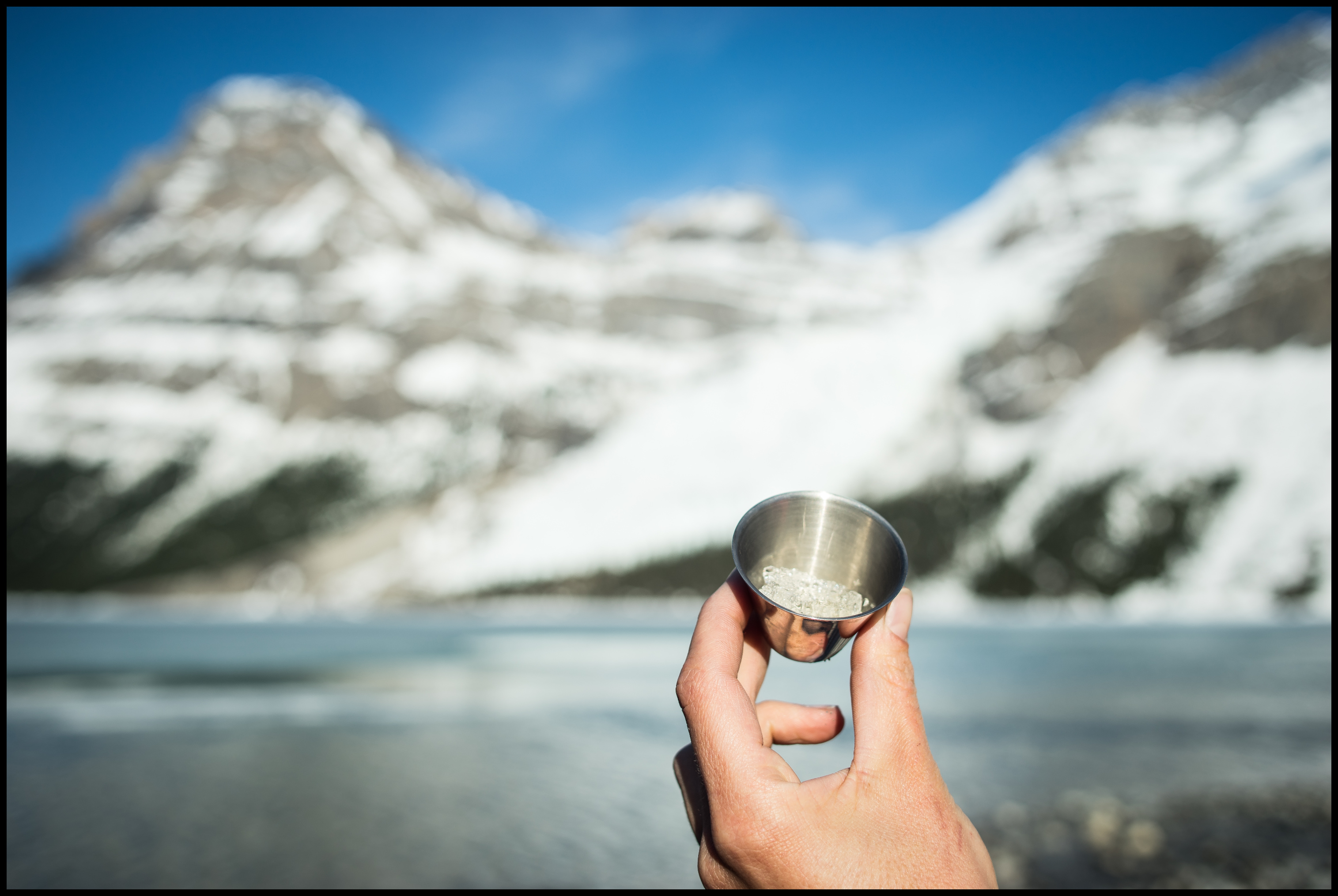 Doesn't taste right without glacier ice :) Berg Lake / Marmot campsite Sony A7 / Canon FD Tilt Shift 35 2.8