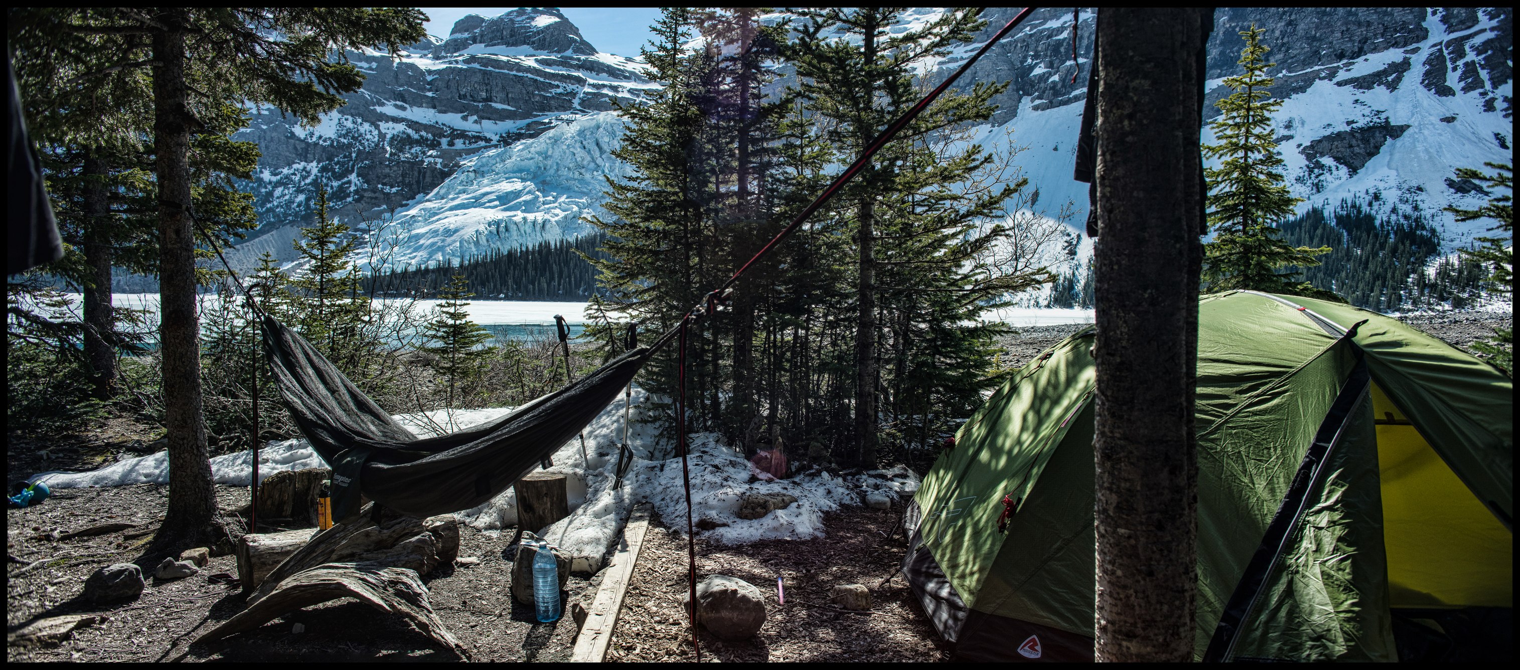 Berg Lake / Marmot campsite panorama, Sony A7 / Canon FD Tilt Shift 35 2.8