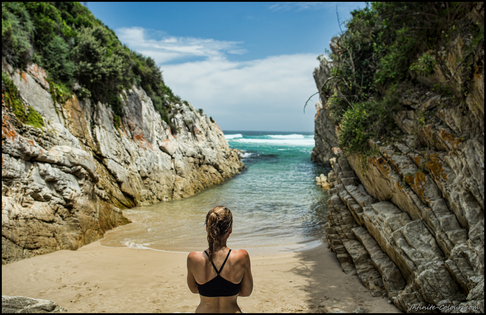 Well-deserved relaxing on Natures Valley beach after a five day’s hike