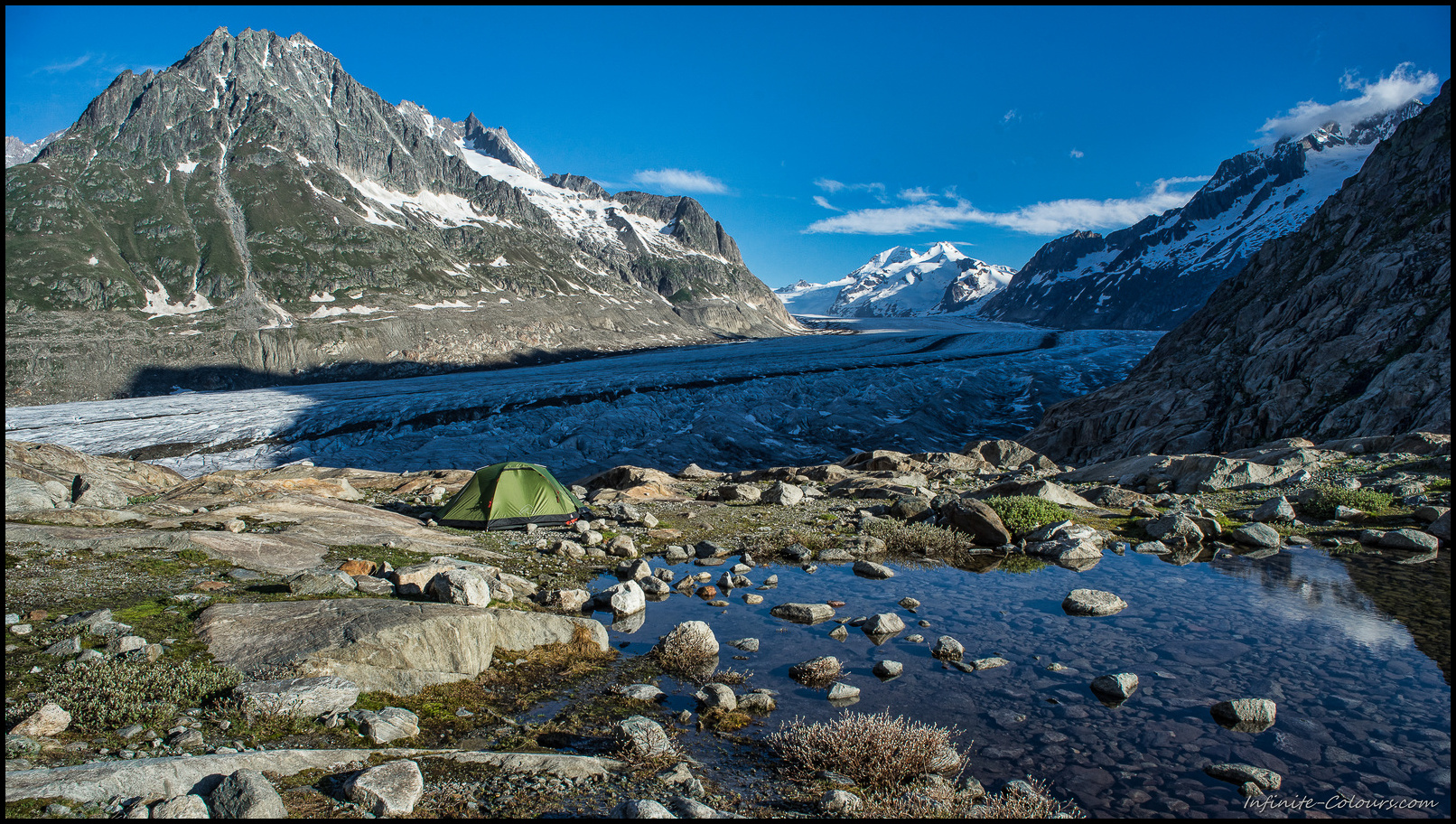 Aletschgletscher bivouac morning light