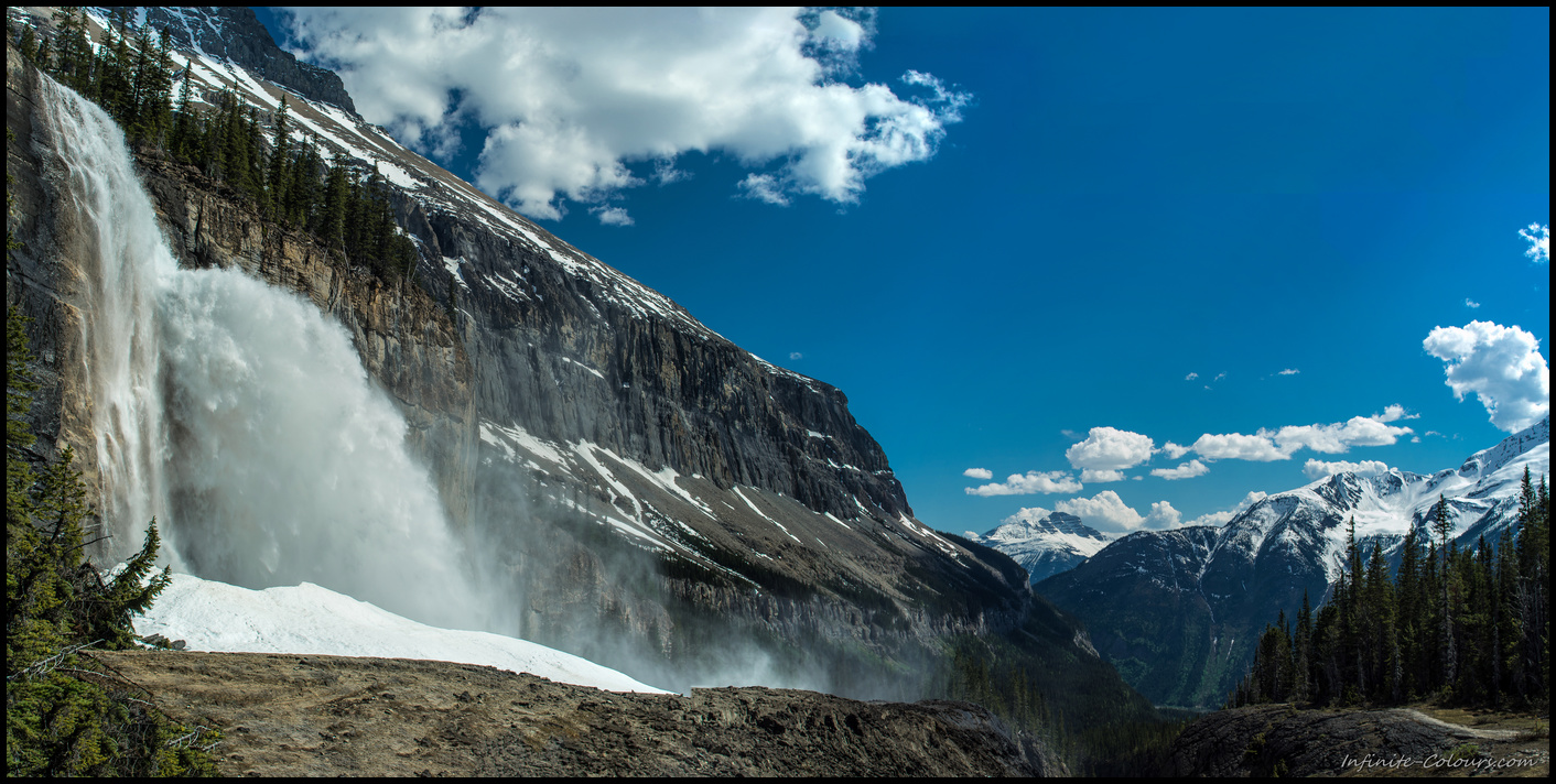 Mighty Emperor Falls on Berg Lake Trail, stitch Panorama