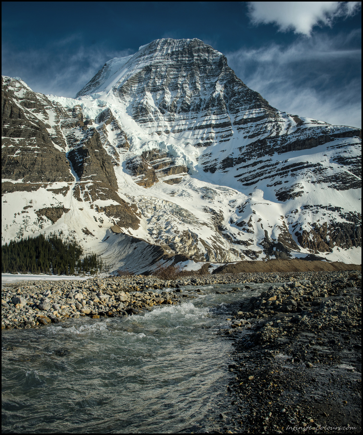 Berg lake run-off in late afternoon, Marmot campsite