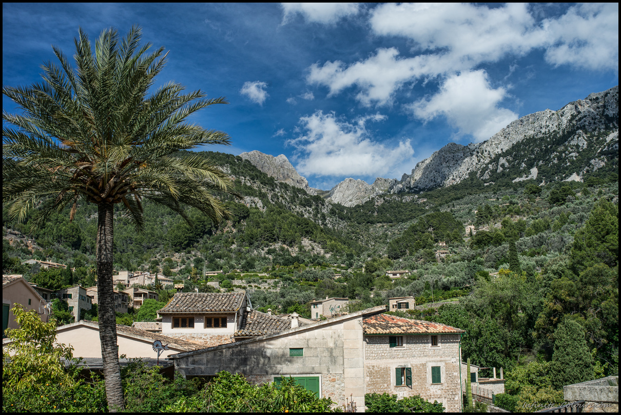 Fornalutx with the beautiful backdrop of the Tramuntana range