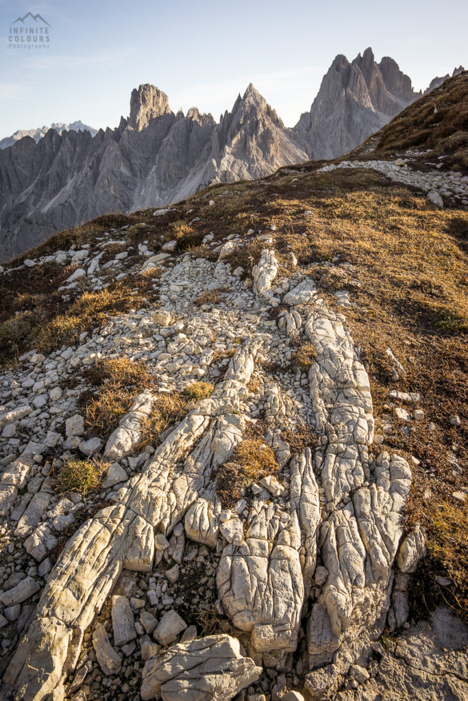 Last mountain light sunset Monte Campedelle Sentiero Bonacossa to Cadini di Misurina