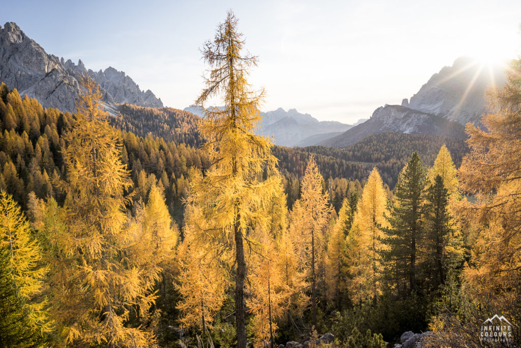 Valle Misurina + Cadin di Misurina sunset autumn larches dolomites sonnenuntergang herbst lärchen golden landschaftsfotografie Goldener Herbst in den Dolomiten