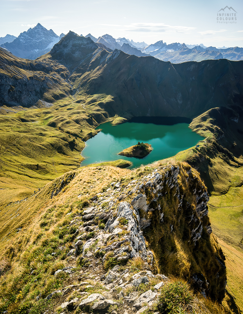 Schrecksee Sonnenuntergang Oktober goldener Herbst Allgäu Oberstdorf Hinterstein Landschaftsfotografie Hochvogel Knappenkopf Rauhorn Wanderung