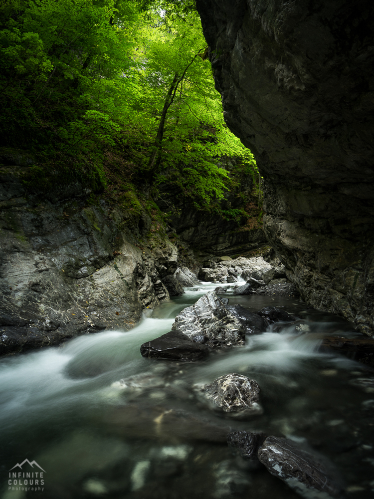 Wasserfall Rheintal Vorarlberg Schlucht Slot Canyon Wasserfall Landschaftsfotografie Klamm Canyon Frödisch Canyoning Vorarlberg Feldkirch Bregenz Österreich Fotografie Gumpen