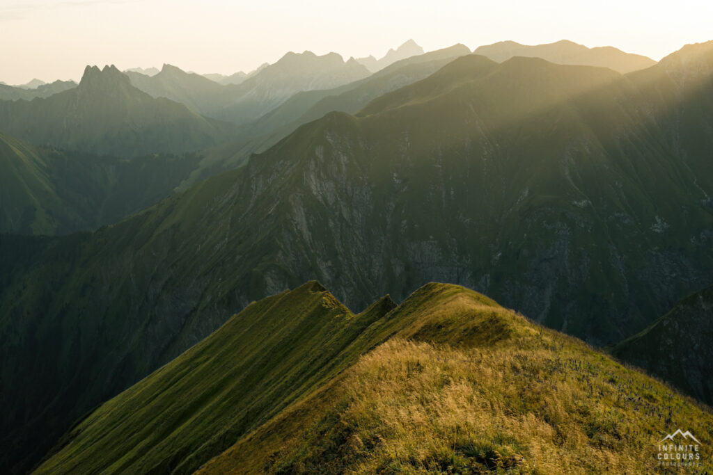 Allgäu Landschaftsfotografie Märchenwiese Allgäu Trettachspitze Sonnenaufgang Wildengundkopf Einödsberg Sommer Oberstdorf Fotografie Trettachtal Wanderung Naturpark Oberallgäu Allgäu Sonnenaufgang Allgäu Grasberge Höfats Sonnenaufgang Hochvogel