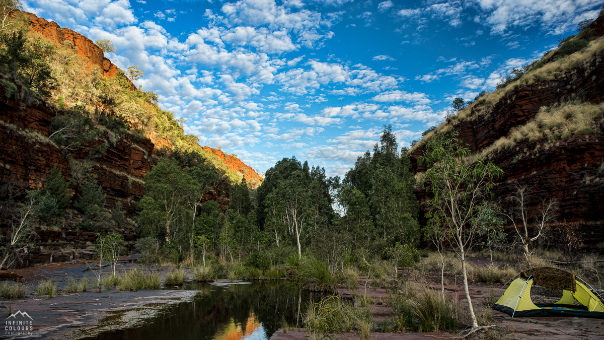 Western Australia backcountry hiking Pilbara Karijini camping wilderness outback photography Australia red rock camping