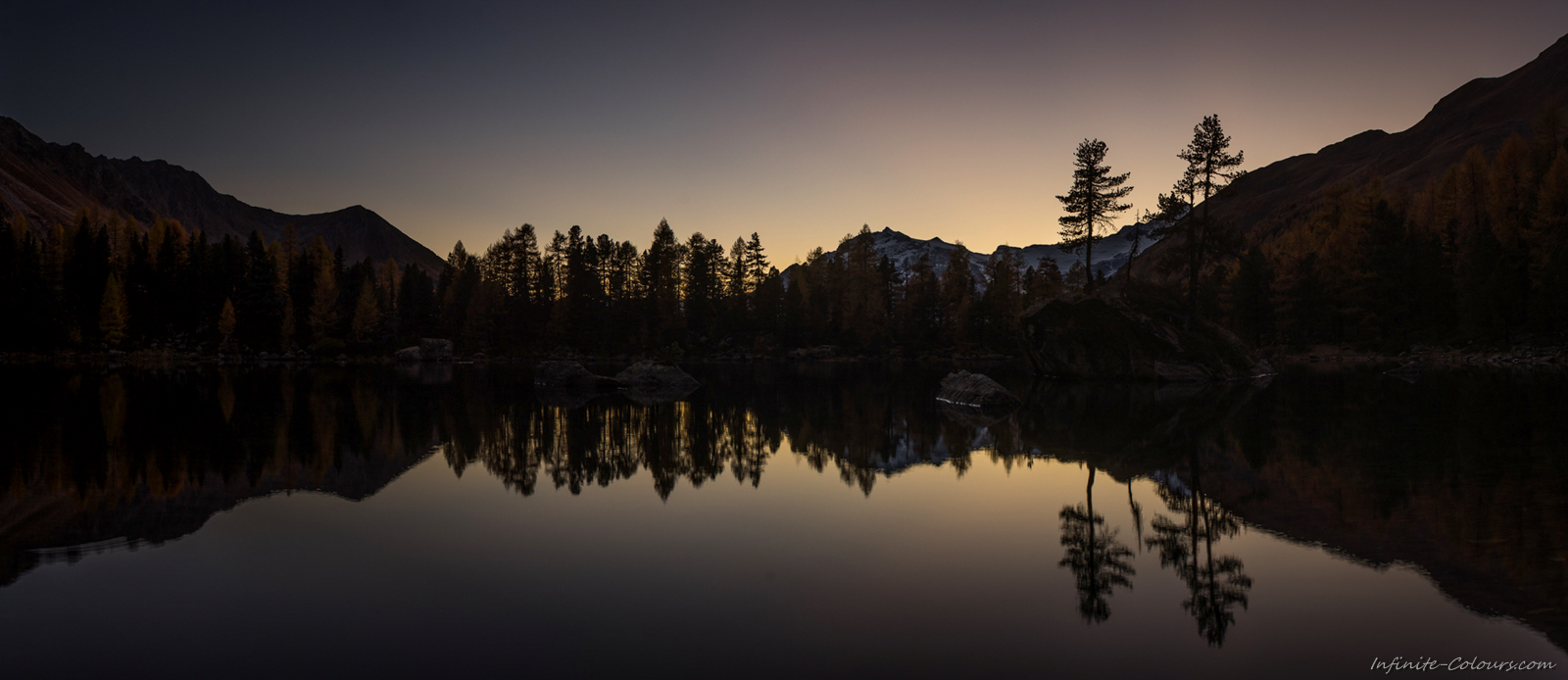 Lagh da Saoseo twilight Val Campo Sonnenuntergang Fotografie Photography Langzeitbelichtung Schweiz Bernina