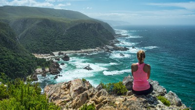 View of Andre huts and Kliprivier mouth South Africa, Westkap