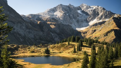 Braunarlspitze-Koerbersee-Landschaftsfotografie-Goldener-Herbst-Vorarlberg-Warth-Schroecken-Sonnenaufgang