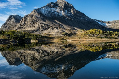 Brachiopod reflections, Baker Lake backcountry camp Skoki Lakes area, Banff photography fotografie Sony A7 Minolta MD 35-70 3.5 macro