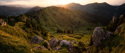 Siplingerkopf-Sonnenuntergang-Allgäu Fotografie Landschaftsfotografie Berge Nagelfluh Balderschwang Bregenzerwald Landschaftsfotografie landscape sunset panorama mountains